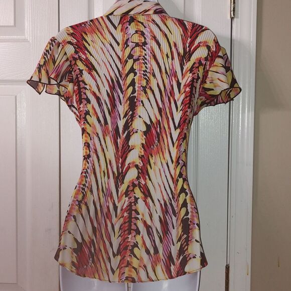 Sere Nade sheer ribbed stretched blouse Sz L NWOT - Picture 4 of 5